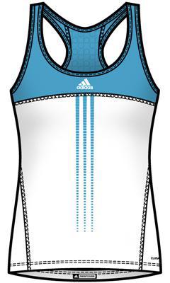 Adidas Womens Response Tank- White/Intense Blue