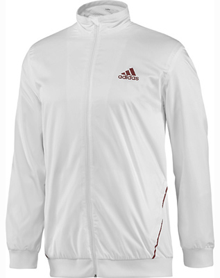 Adidas Mens Barricade Woven Jacket- White/University Red