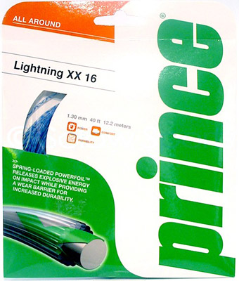 Prince Lightning XX Tennis Strings- Gauge 16 Set (Blue)