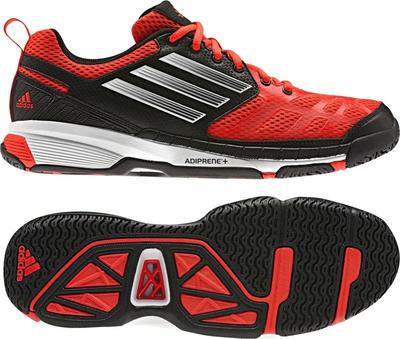 Adidas Mens Feather Elite Indoor Shoes - Black/White/Red