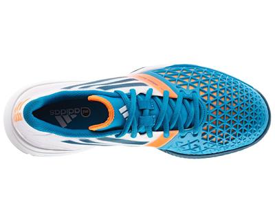 Adidas Mens adiZero Feather III Tennis Shoes - White/Blue - main image