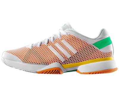 Adidas Womens Stella McCartney Barricade 8 Tennis Shoes - White/Orange - main image