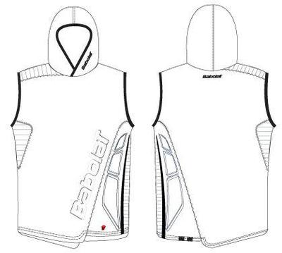 Babolat Mens Sleeveless Hoody 04/08 White/Black