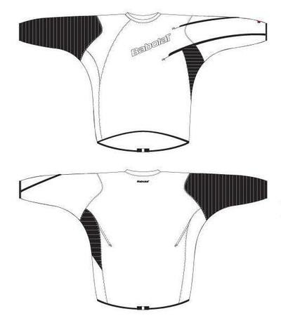 Babolat Mens Long Sleeve Tee- White/Black