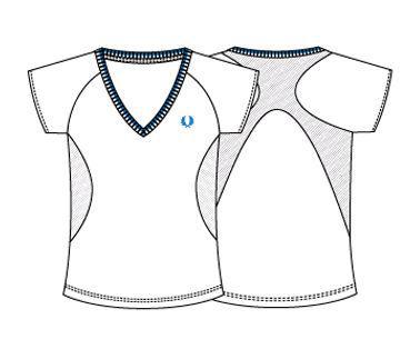 Womens Raglan Sleeve V-Neck T-Shirt 09- White