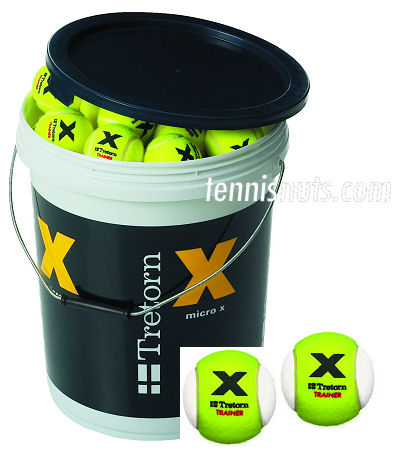 Tretorn Micro X Trainer Balls Yellow/White 6 Dozen Bucket 