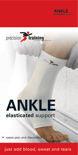 Precision Training Ankle Elasticated Support- White