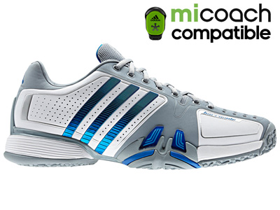 Adidas Mens adiPower Barricade 7.0 OC (Omni) Tennis Shoes- White/Prime Blue