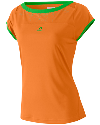Adidas Womens adiZero Capsleeve Top- Fresh Orange/Intense Green