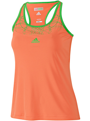 Adidas Womens adiZero Tank Top- Fresh Orange/Intense Green