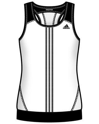Adidas Girls Response Racerback Tank - White/Black - main image