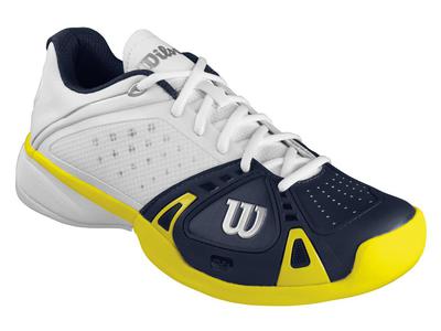 Wilson Mens Rush Pro Hardcourt Tennis Shoes - White/Navy/Gold - main image