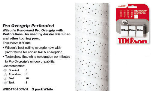 Wilson Pro Overgrips PERFORATED - White
