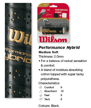 Wilson Performance Hybrid Replacement Grips - Black