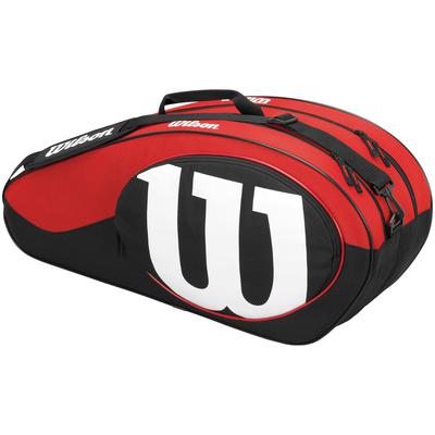 Wilson Match II 6 Pack Bag - Black/Red