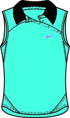 Nike Womens Control Athlete Sleeveless Polo Aqua/Dark Navy (rrp �32)