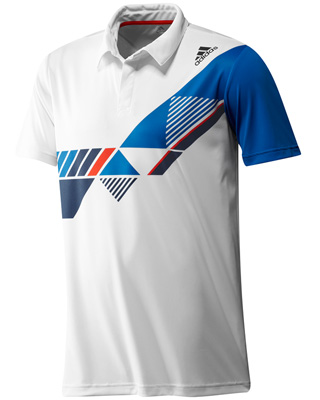 Adidas Mens AdiPower Spezial Polo- White/Prime Blue