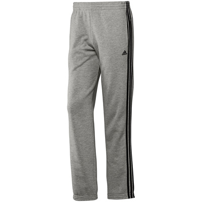 Adidas Mens Essential 3S Sweat Pant - Grey/Black (Ribbed Hems) - main image