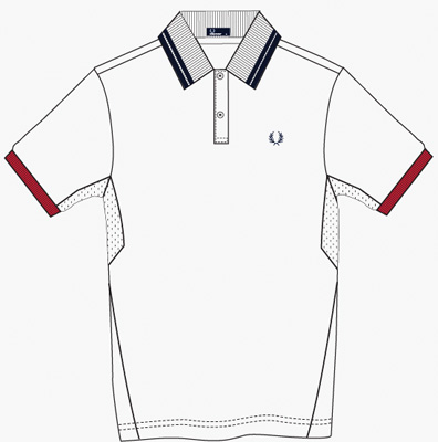Fred Perry Boys Performance Polo Shirt- White/Navy/Red