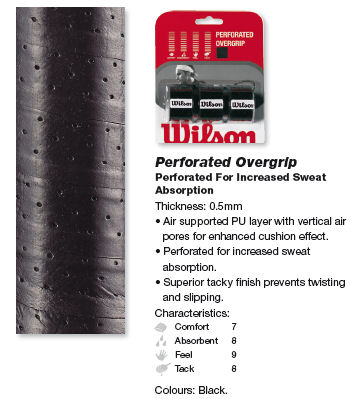 Wilson Perforated Overgrips- Black