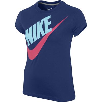 Nike Girls Glam Pack Futura Logo T-shirt - Royal Blue