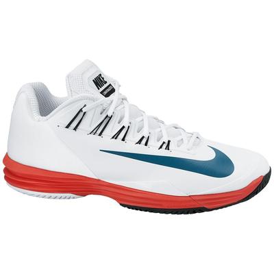 Nike Mens Lunar Ballistec Tennis Shoes - White/Blue/Crimson