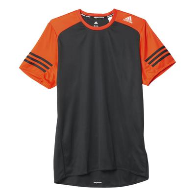 Adidas Mens Response Short Sleeve Tee - Black/Bold Orange - main image
