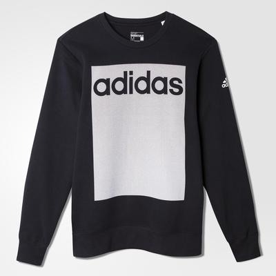 Adidas Mens Lineage 3 Stripes Fleece Sweatshirt - Black - main image