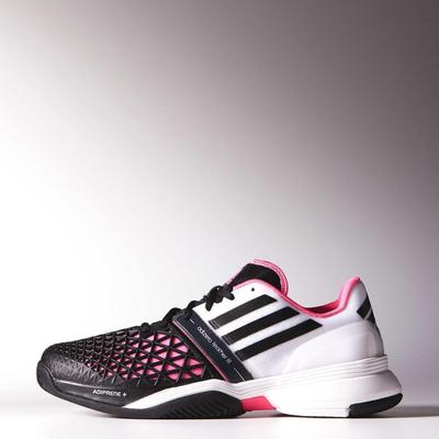 Adidas Mens CC Adizero Feather III Tennis Shoes - White/Black/Solar Pink - main image