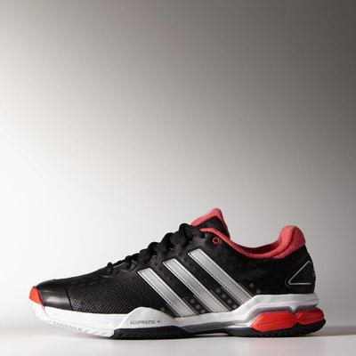 Adidas Mens Barricade Team 4 Tennis Shoes - Black/Silver/Red - main image