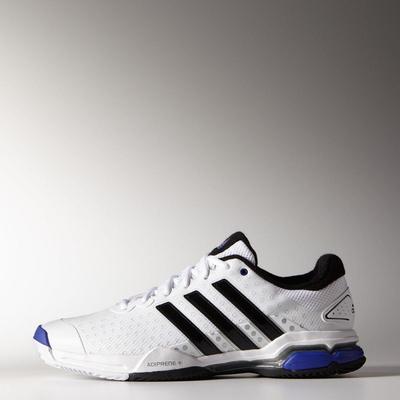 Adidas Mens Barricade Team 4 Tennis Shoes - White/Black/Night Flash - main image