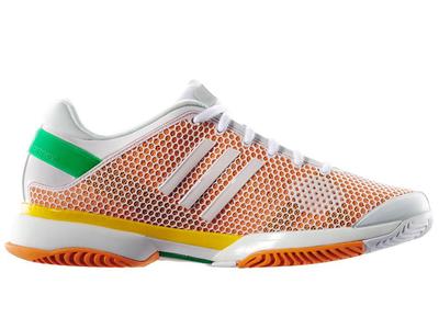Adidas Womens Stella McCartney Barricade 8 Tennis Shoes - White/Orange - main image