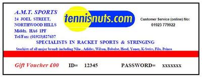 tennisnuts.com Gift Vouchers