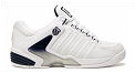 K-Swiss Mens Kenroy Tennis Shoes- White/Navy/Silver