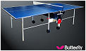Butterfly Indoor Home Rollaway Table Tennis Table SET - Blue