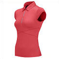 K-Swiss Womens Zip Polo- Geranium Pink