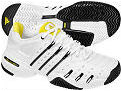 Adidas Womens Barricade V Tennis Shoes AO09- White/Black/Yellow