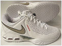 Nike Womens Air Max Cage II Grass Court Tennis Shoes 05/08 White/Gold