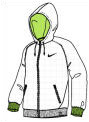 Nike Mens Trend LS Coverup Top White/Fluorescent  Green 09