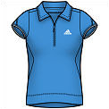 Adidas Womens Comp Capsleeve Polo- Cyan/White