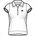 Adidas Womens Comp Capsleeve Polo- White/Black
