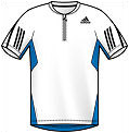 Adidas Mens Comp Theme Polo- White/Pool Blue
