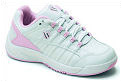 K-Swiss Girls Optim Omni Tennis Shoes White/Pink (large sizes)