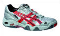 Asics Mens Gel Sensation Silver/Red Tennis Shoes (rrp �80)(+ free bag)