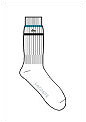 Lacoste Stripe Socks- White/Black/Turquoise