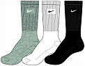 Nike Dri-Fit Half Cushion Crew Socks 3PP- Black/White/Grey