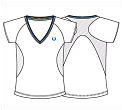 Fred Perry Girls Tennis V-Neck T Shirt- White/Blue