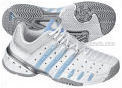 Adidas Womens Barricade 4 White/Blue Tennis Shoes