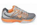 K-Swiss Mens BigShot Tennis Shoes- Silver / Charcoal / Neon Orange