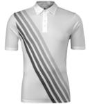K-Swiss Mens Five Stripe Polo SF09- White/Ebony